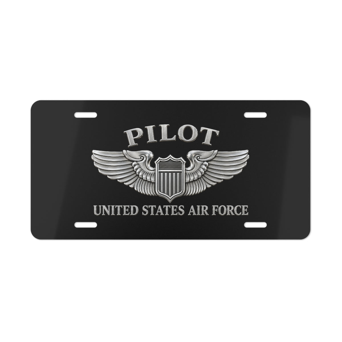 License Plate - USAF - Basic Pilot Badge - United States Air Force - 3D - Enhanced