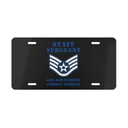 License Plate - USAF - Staff Sergeant (E5) - 2020 - Combat Veteran