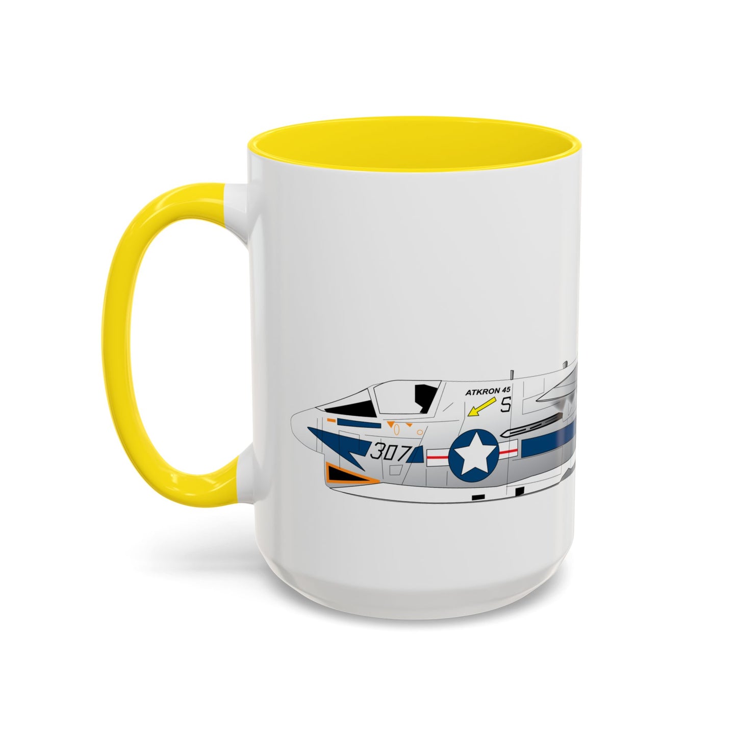 Accent Coffee Mug (11oz & 15oz) - Aircraft - Navy - A-7B Corsair II - Side X 300