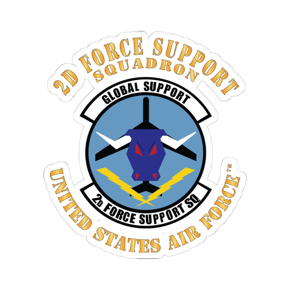 Kiss-Cut Stickers - USAF - 2d Force Support Squadron