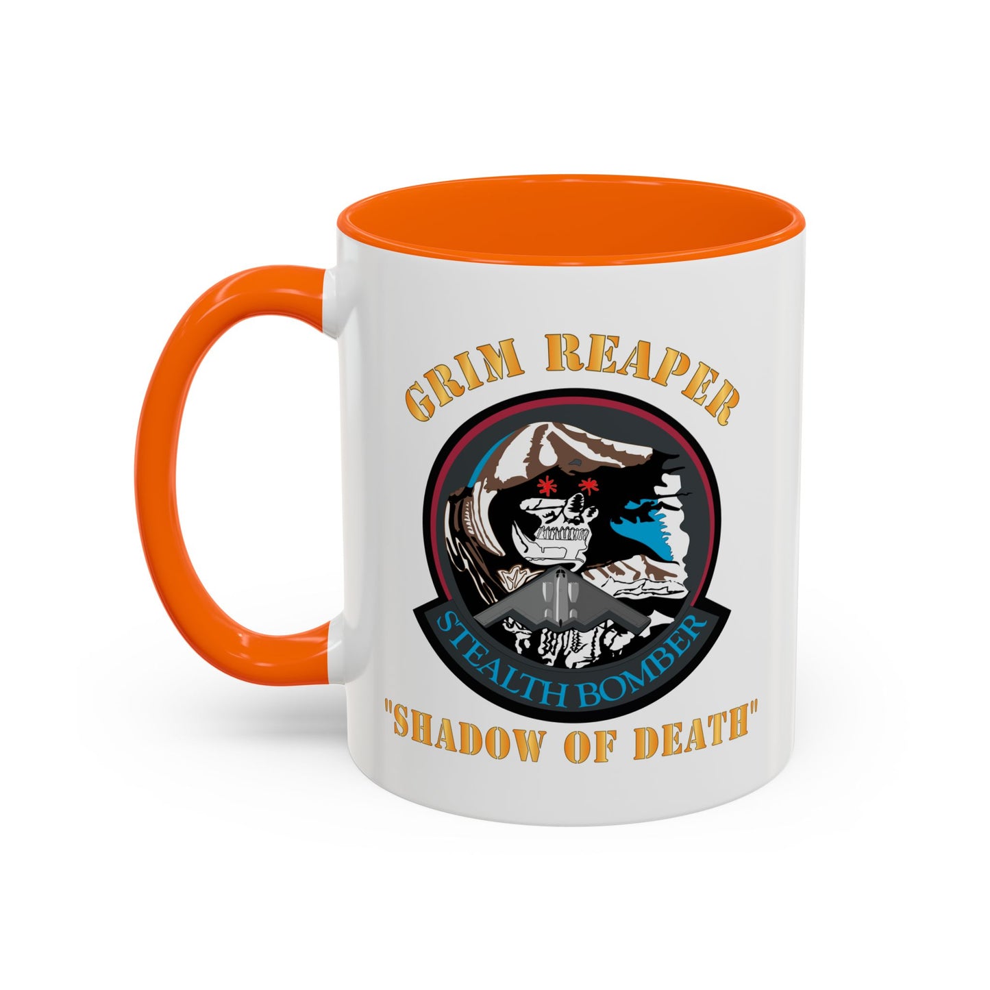 Accent Coffee Mug (11oz & 15oz) - USAF - B2 - Grim Reaper - Stealth Bomber X 300