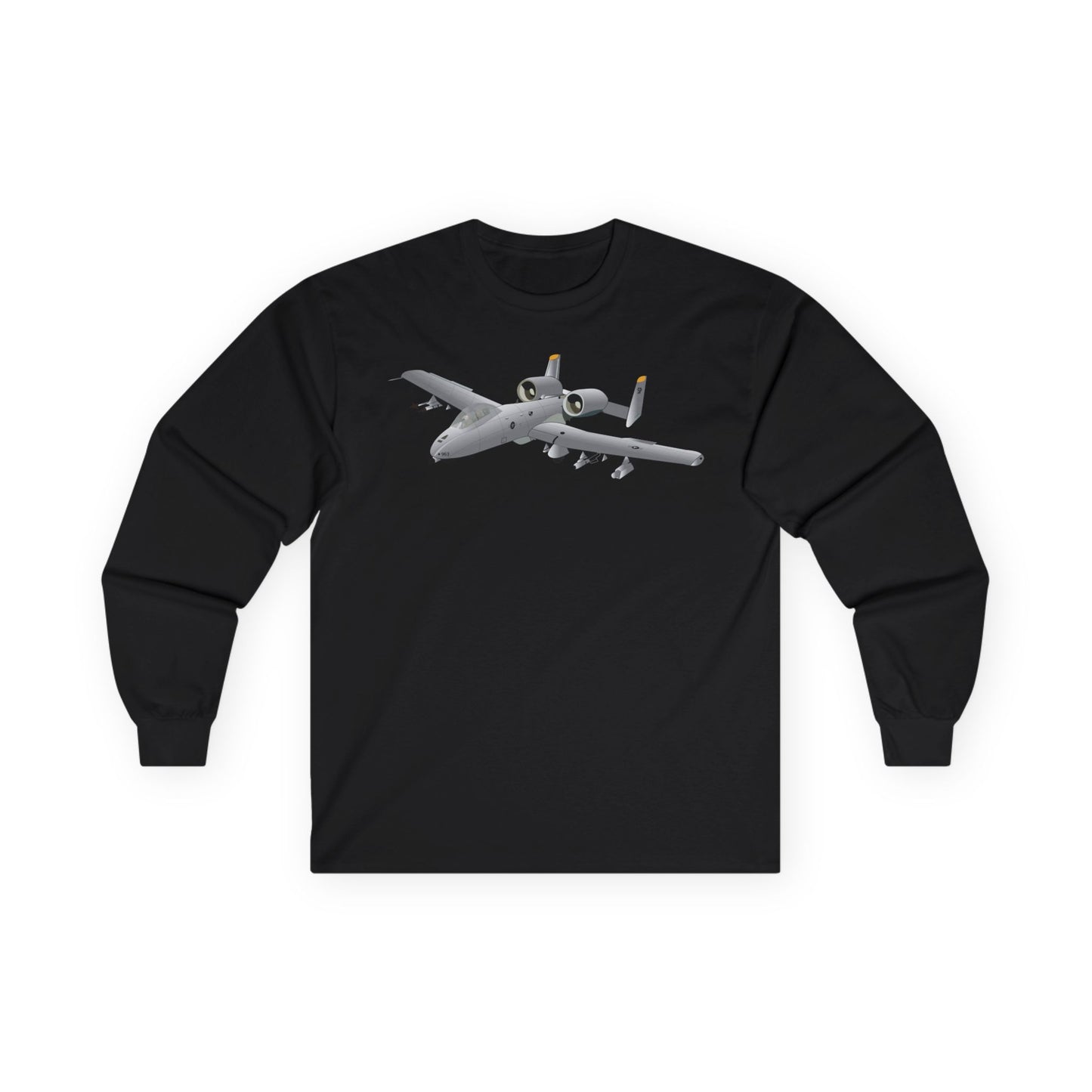Unisex Ultra Cotton Long Sleeve Tee - Aircraft - A10 - Front - Top - Oblique X 300