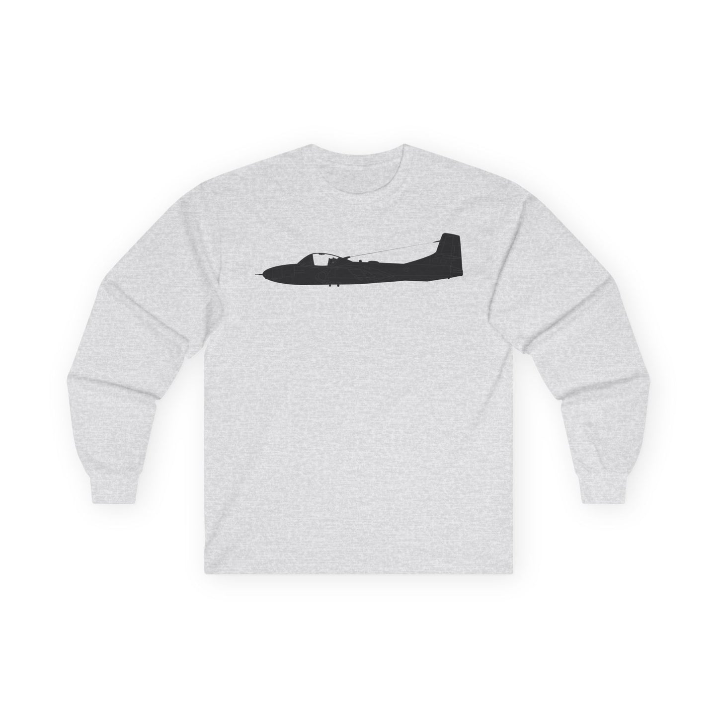 Unisex Ultra Cotton Long Sleeve Tee - Aircraft - T-37-Trainer - Side - Black - Metal X 300