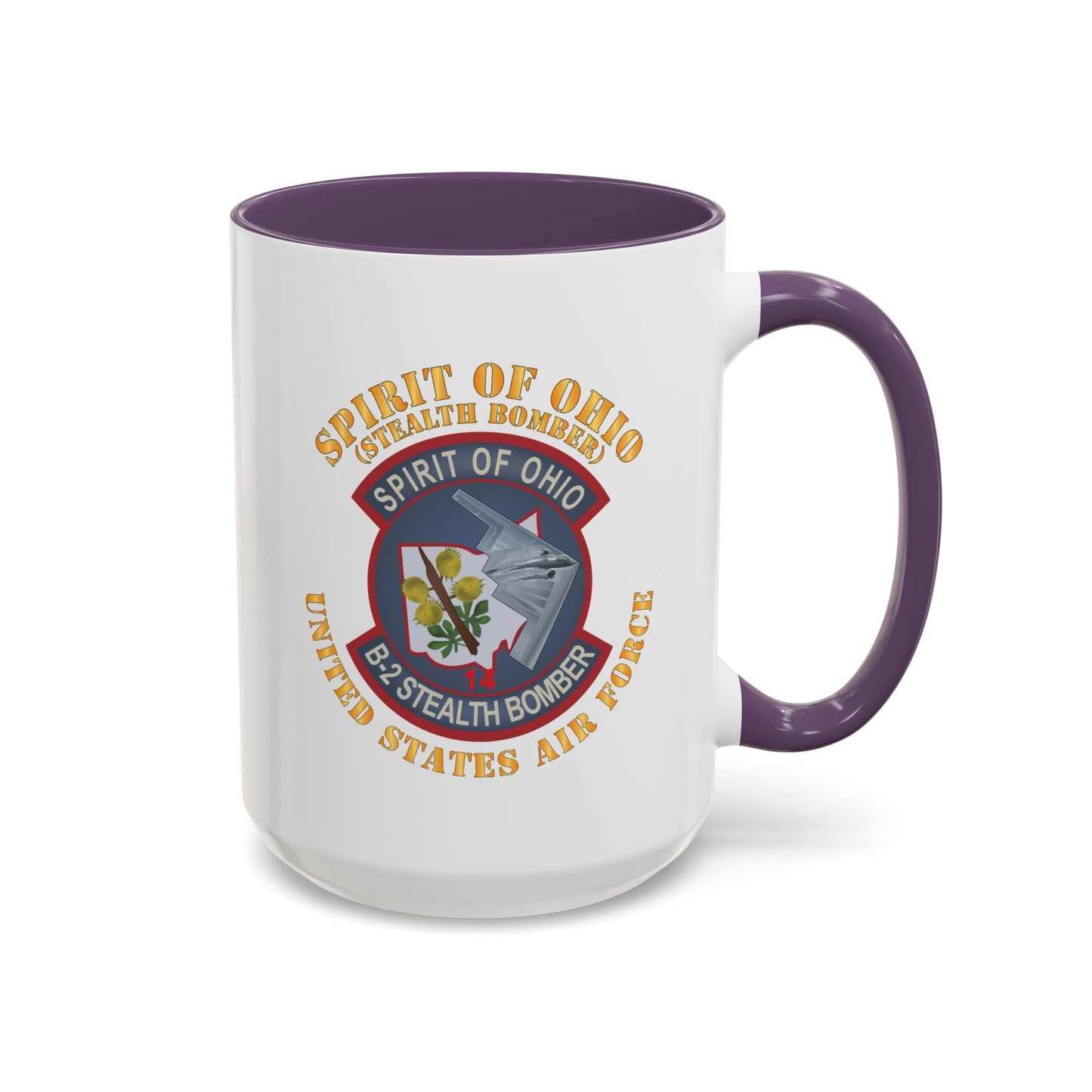 Accent Coffee Mug (11oz & 15oz) - USAF - B2 - Spirit of Ohio - Stealth Bomber X 300