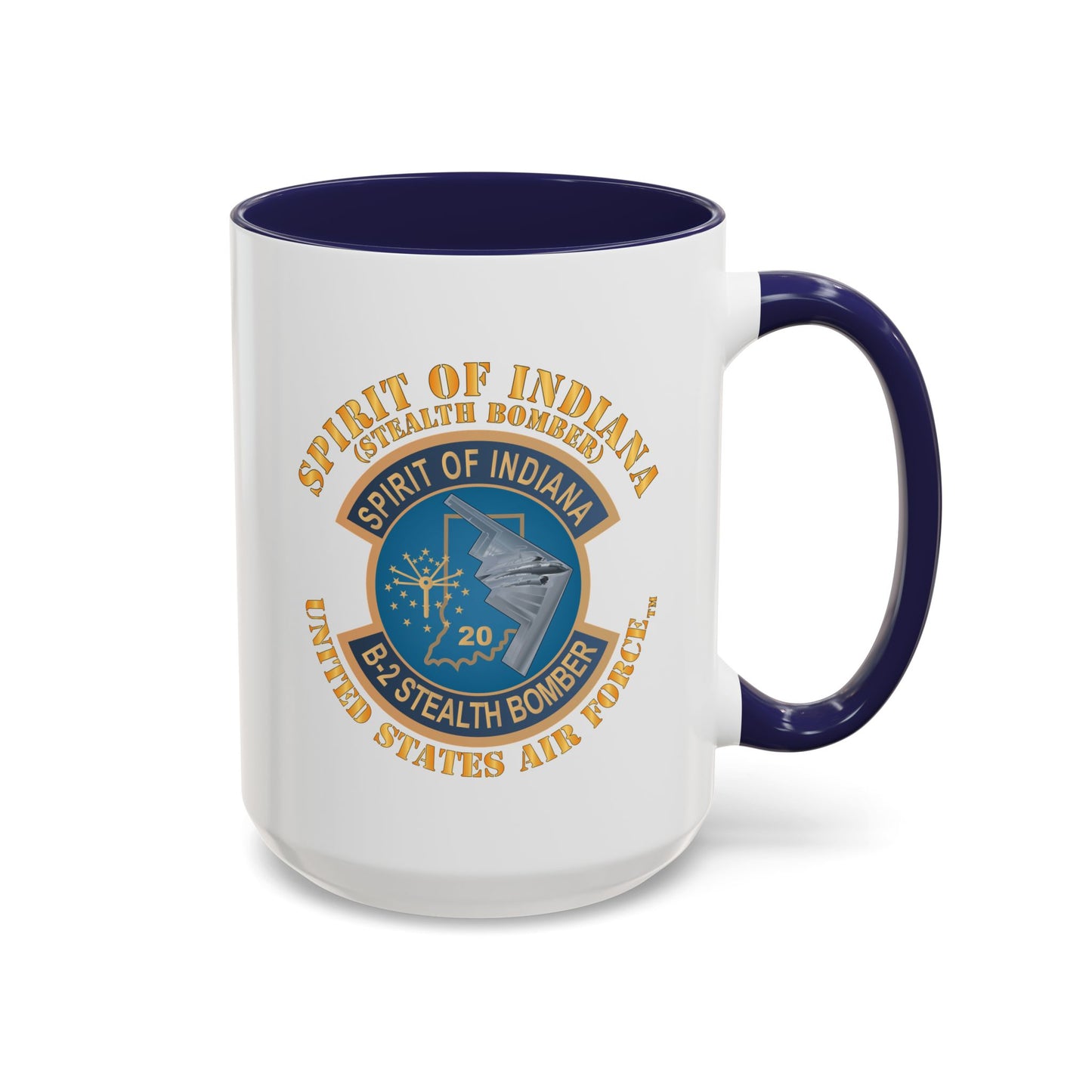 Accent Coffee Mug (11oz & 15oz) - USAF - B2 - Spirit of Indiana - Stealth Bomber X 300