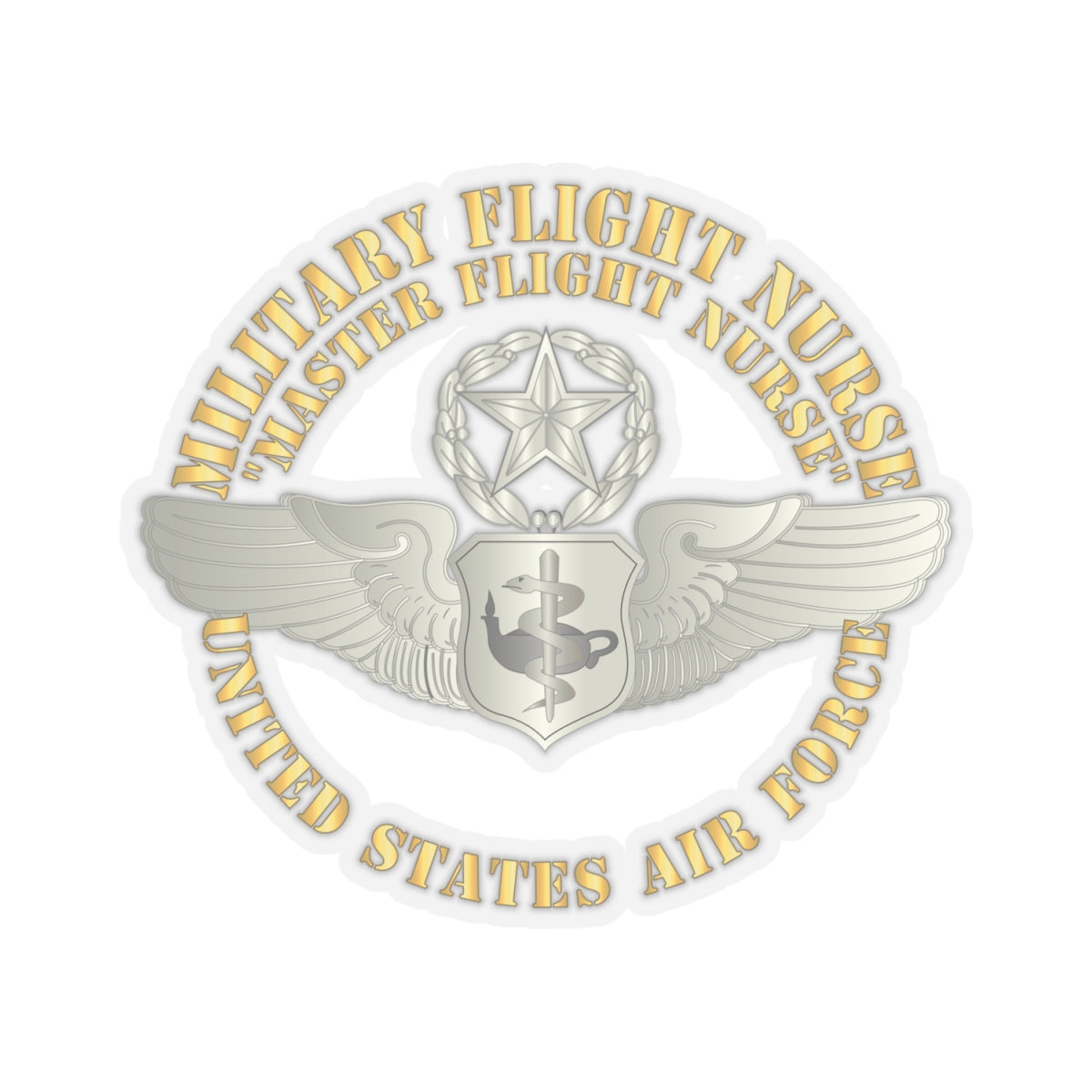 Kiss-Cut Stickers - USAF - Military Flight Nurse - Flight Nurse - Master