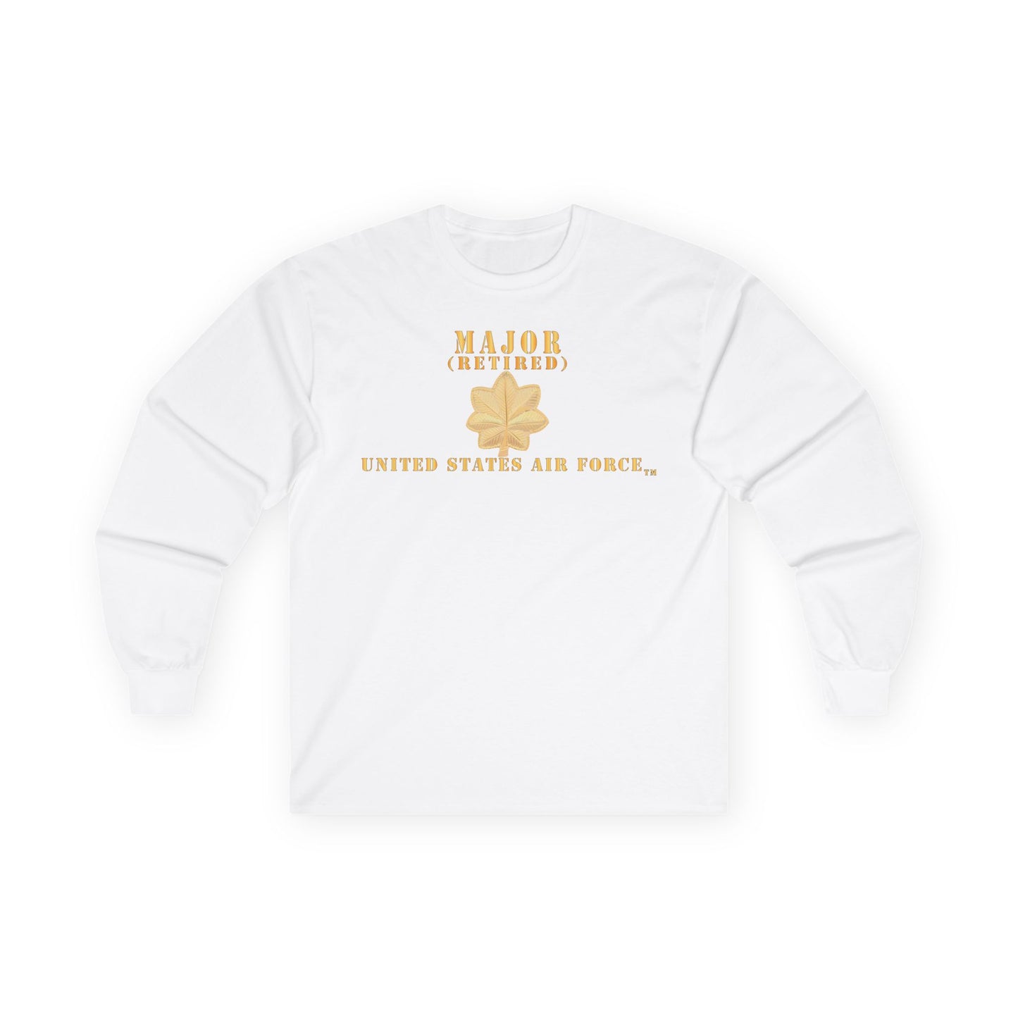 Unisex Ultra Cotton Long Sleeve Tee - USAF - Major - MAJ - Retired X 300