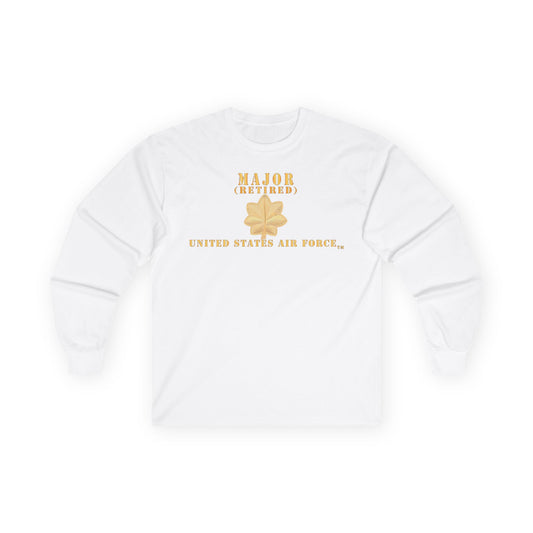 Unisex Ultra Cotton Long Sleeve Tee - USAF - Major - MAJ - Retired X 300