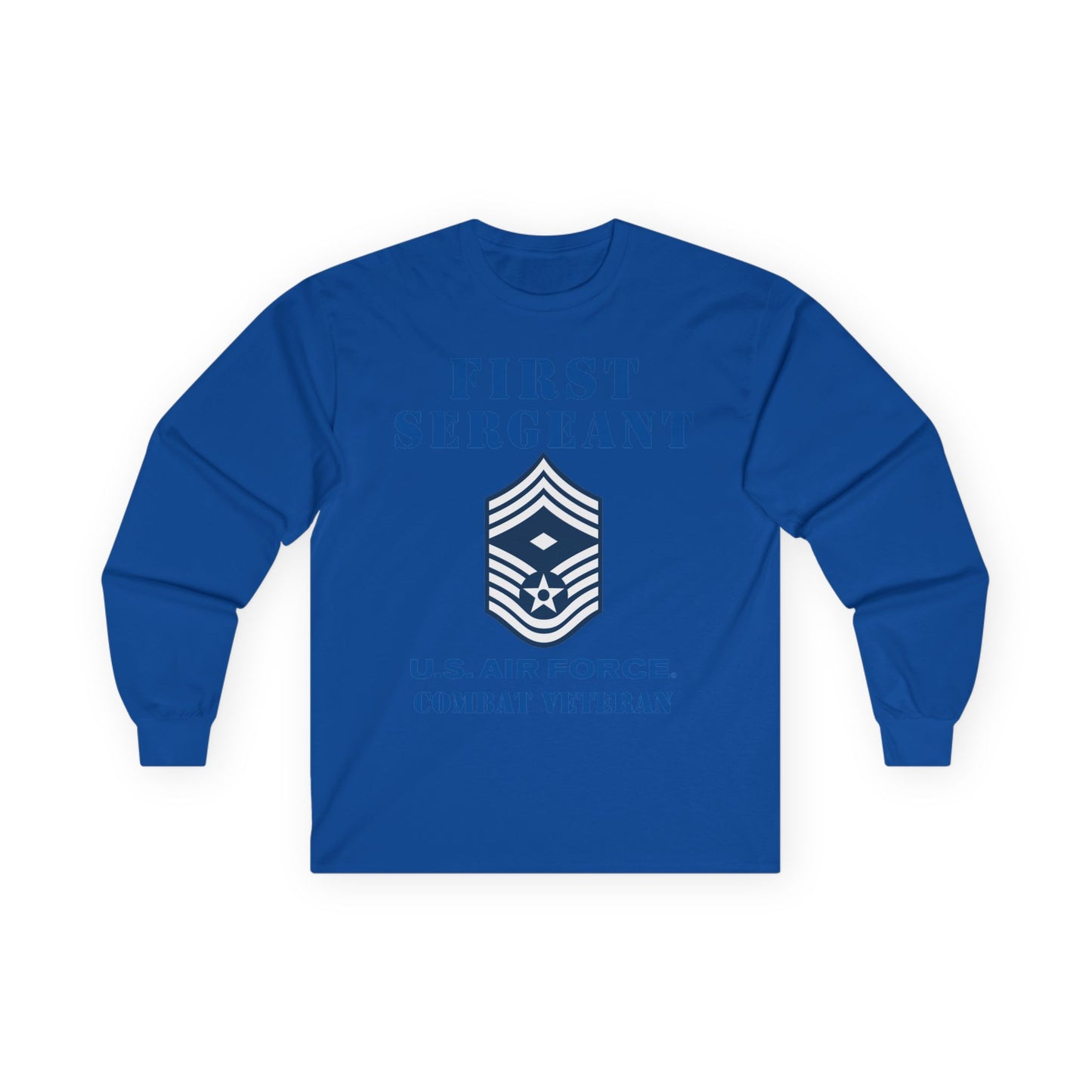Unisex Ultra Cotton Long Sleeve Tee - USAF - First Sergeant (E9b) - 2020 - Combat Veteran