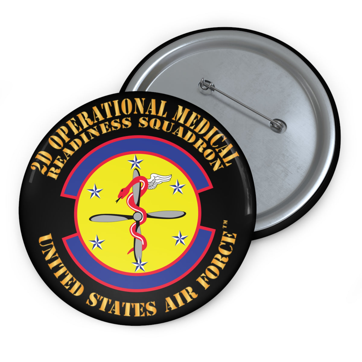 Custom Pin Button - USAF - 2d Operational Medical Readiness Sq