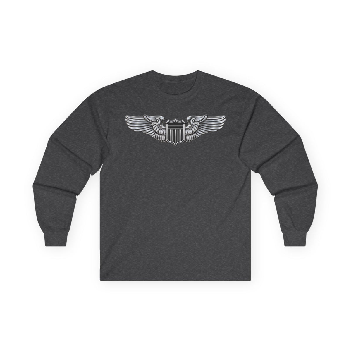 Unisex Ultra Cotton Long Sleeve Tee - USAF - Basic Pilot Badge wo Txt - 3D - Enhanced