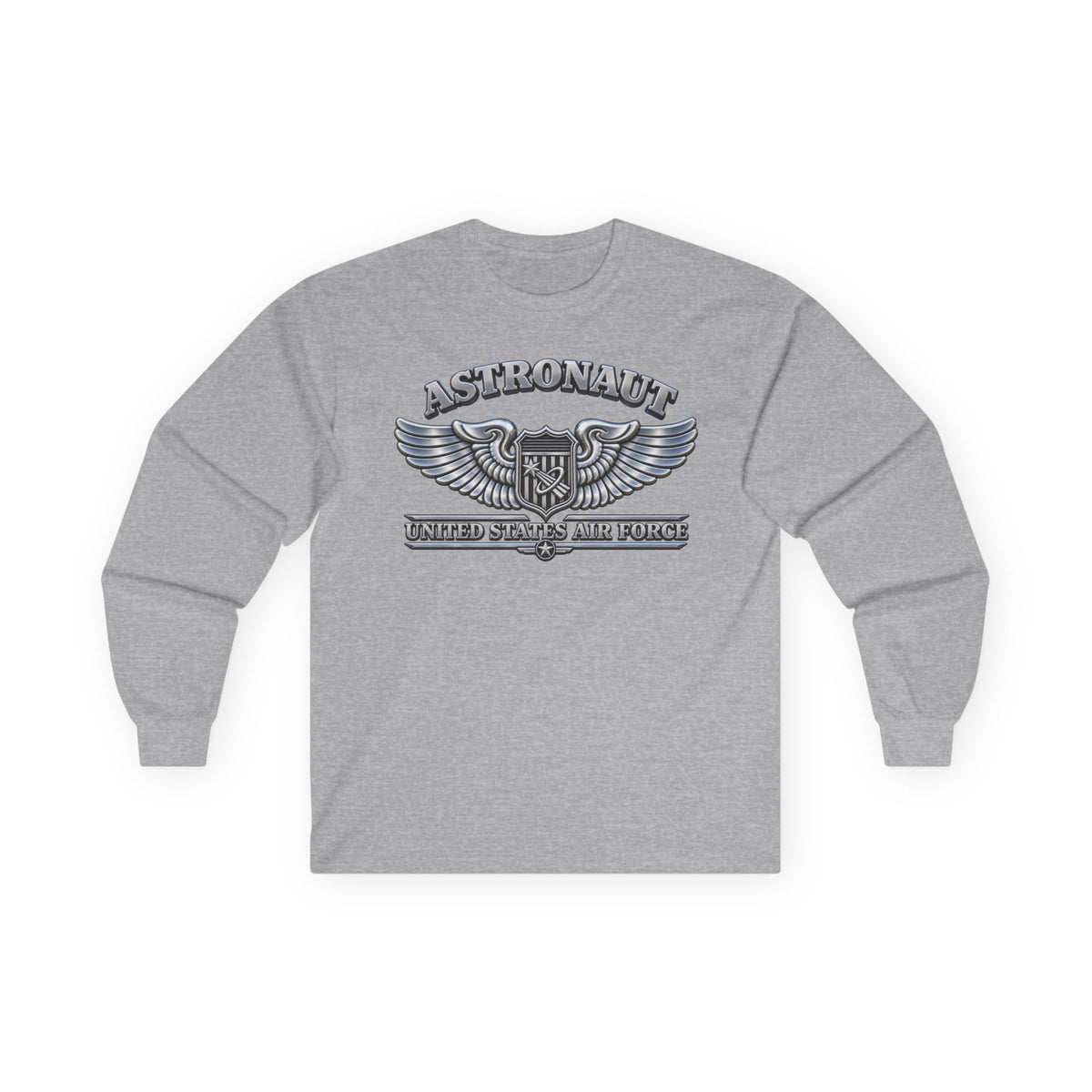 Unisex Ultra Cotton Long Sleeve Tee - USAF - Basic Astronaut Badge - United States Air Force - 3D - Enhanced