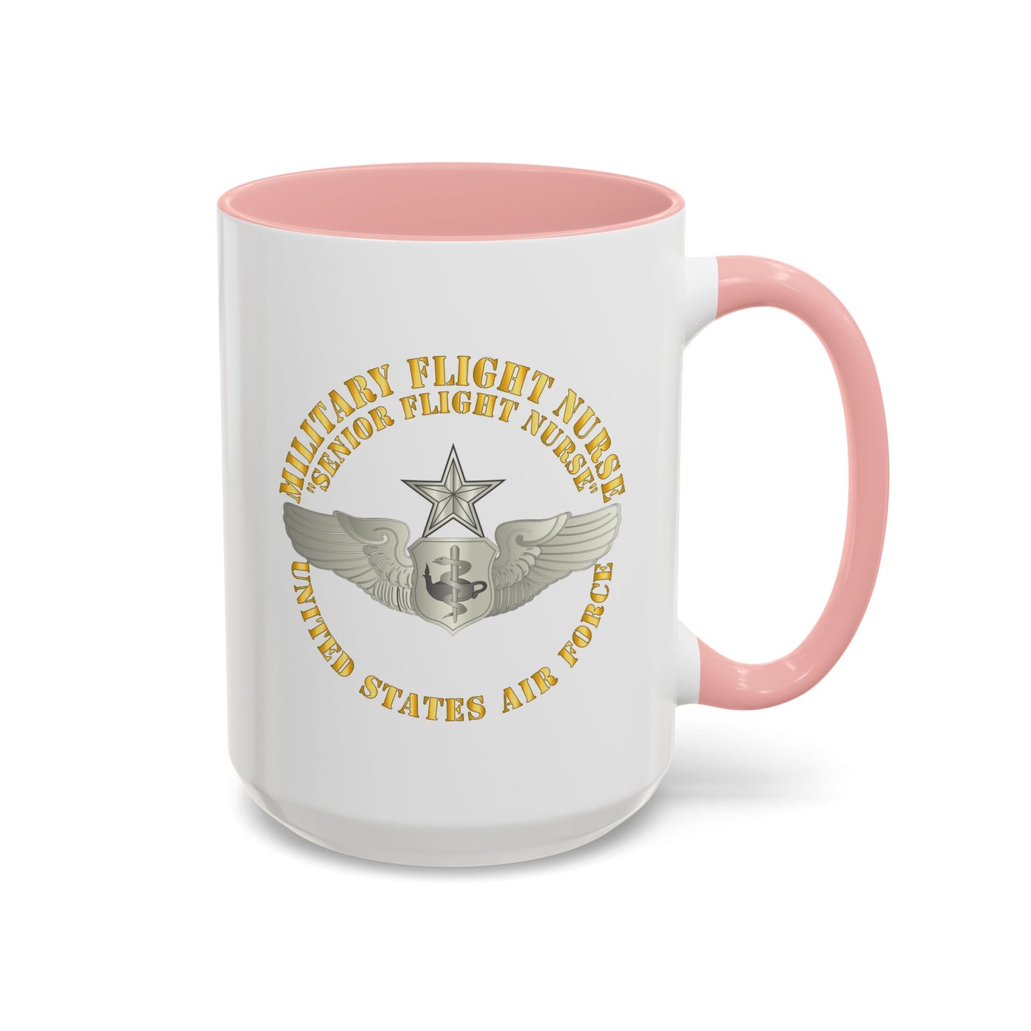 Accent Coffee Mug (11oz & 15oz) - USAF - Military Flight Nurse - Flight Nurse - Senior