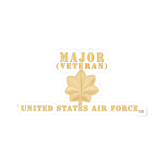 Kiss-Cut Stickers - USAF - Major - MAJ - Veteran X 300