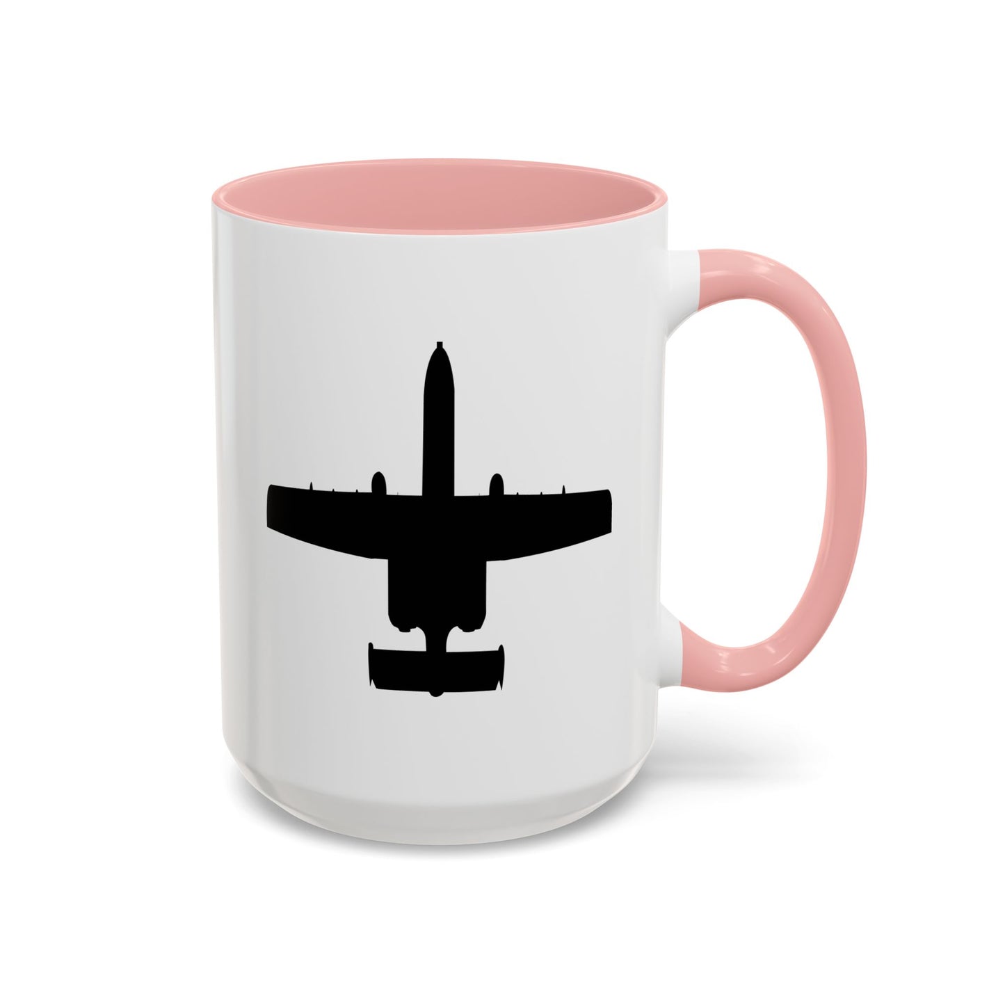 Accent Coffee Mug (11oz & 15oz) - Aircraft - USAF - A-10 Thunderbolt II - Top - Silhouette X 300