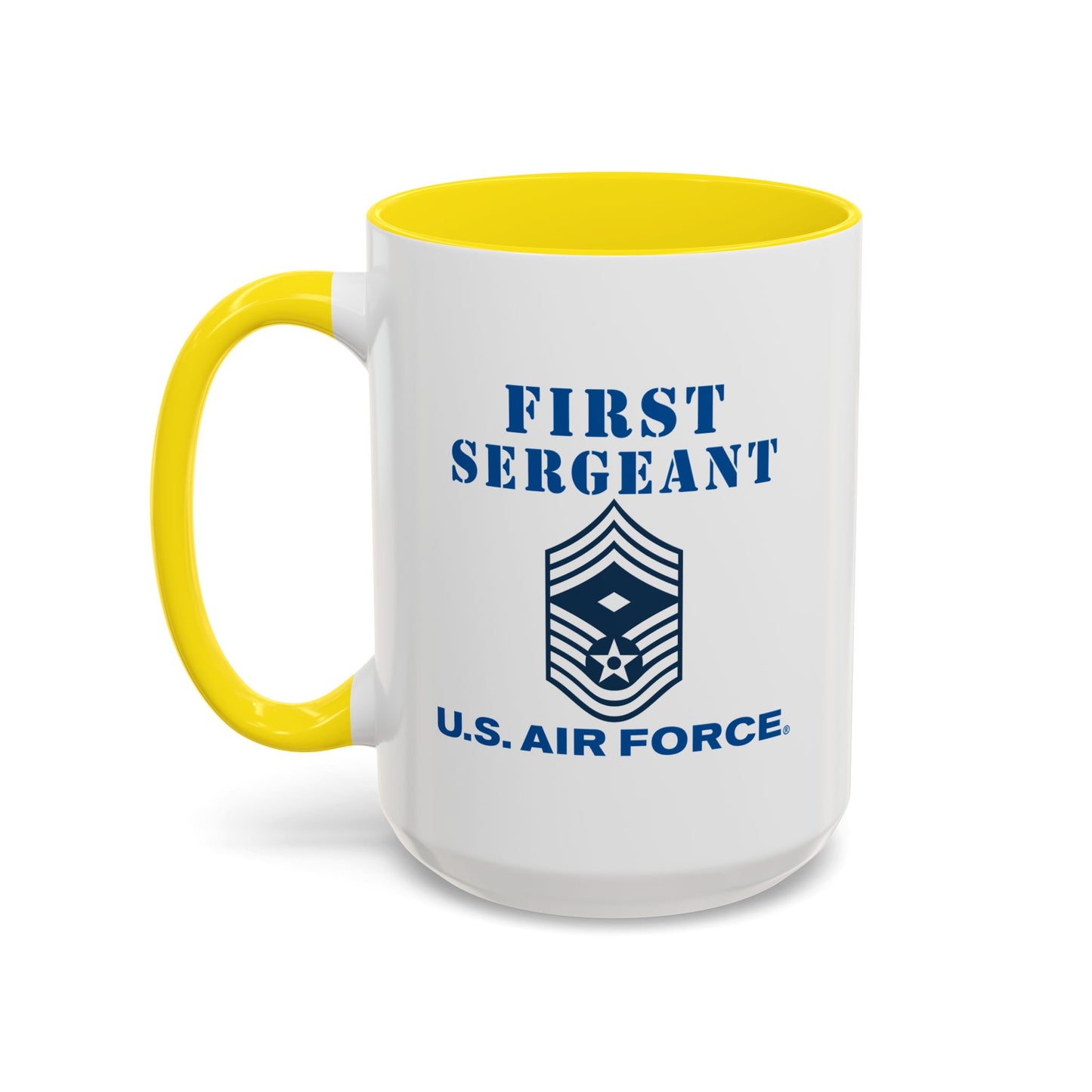 Accent Coffee Mug (11oz & 15oz) - USAF - First Sergeant (E9b) - 2020 - US Air Force w Text X 300