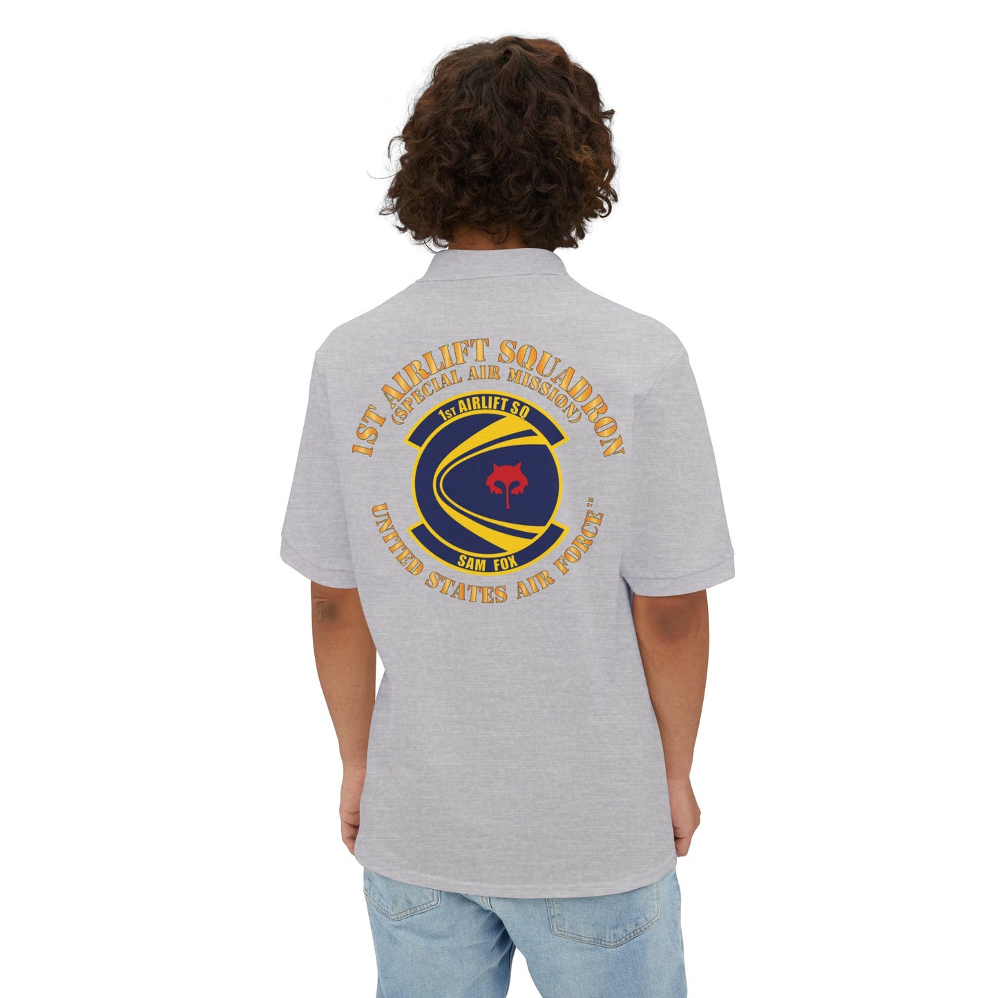 Men's Piqué Polo - USAF - 1st Airlift Squadron X 300