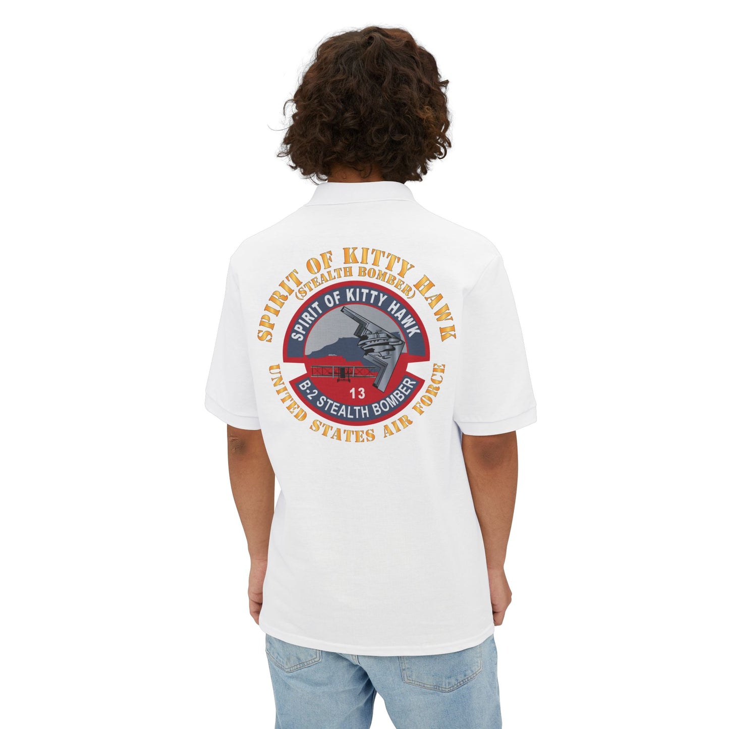 Men's Piqué Polo - USAF - B2 - Spirit of Kitty Hawk - Stealth Bomber X 300