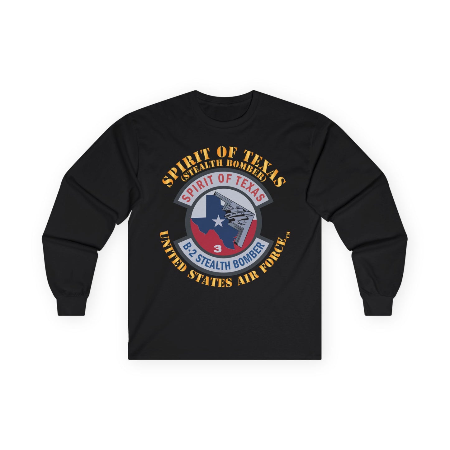 Unisex Ultra Cotton Long Sleeve Tee - USAF - B2 - Spirit of Texas - Stealth Bomber X 300