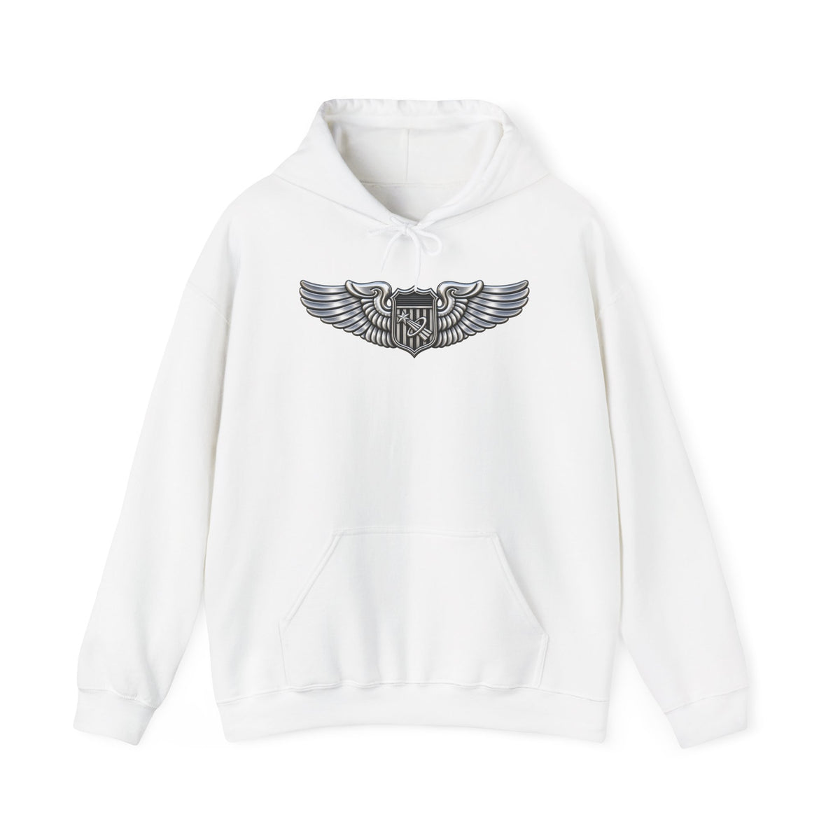 Unisex Heavy Blend Hooded Sweatshirt - USAF - Basic Astronaut Badge wo txt - 3D - Enhanced