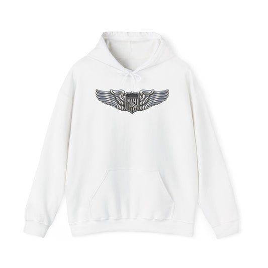 Unisex Heavy Blend Hooded Sweatshirt - USAF - Basic Astronaut Badge wo txt - 3D - Enhanced