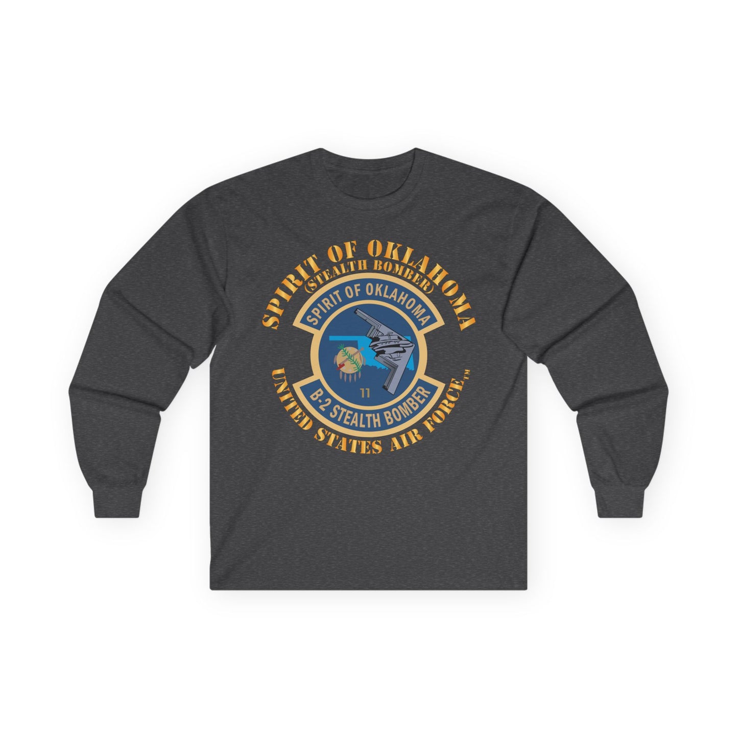 Unisex Ultra Cotton Long Sleeve Tee - USAF - B2 - Spirit of Oklahoma - Stealth Bomber X 300