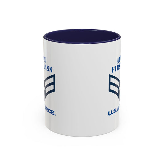 Accent Coffee Mug (11oz & 15oz) - USAF - Airman - First Class (E3) - 2020 - US Air Force w Text X 300