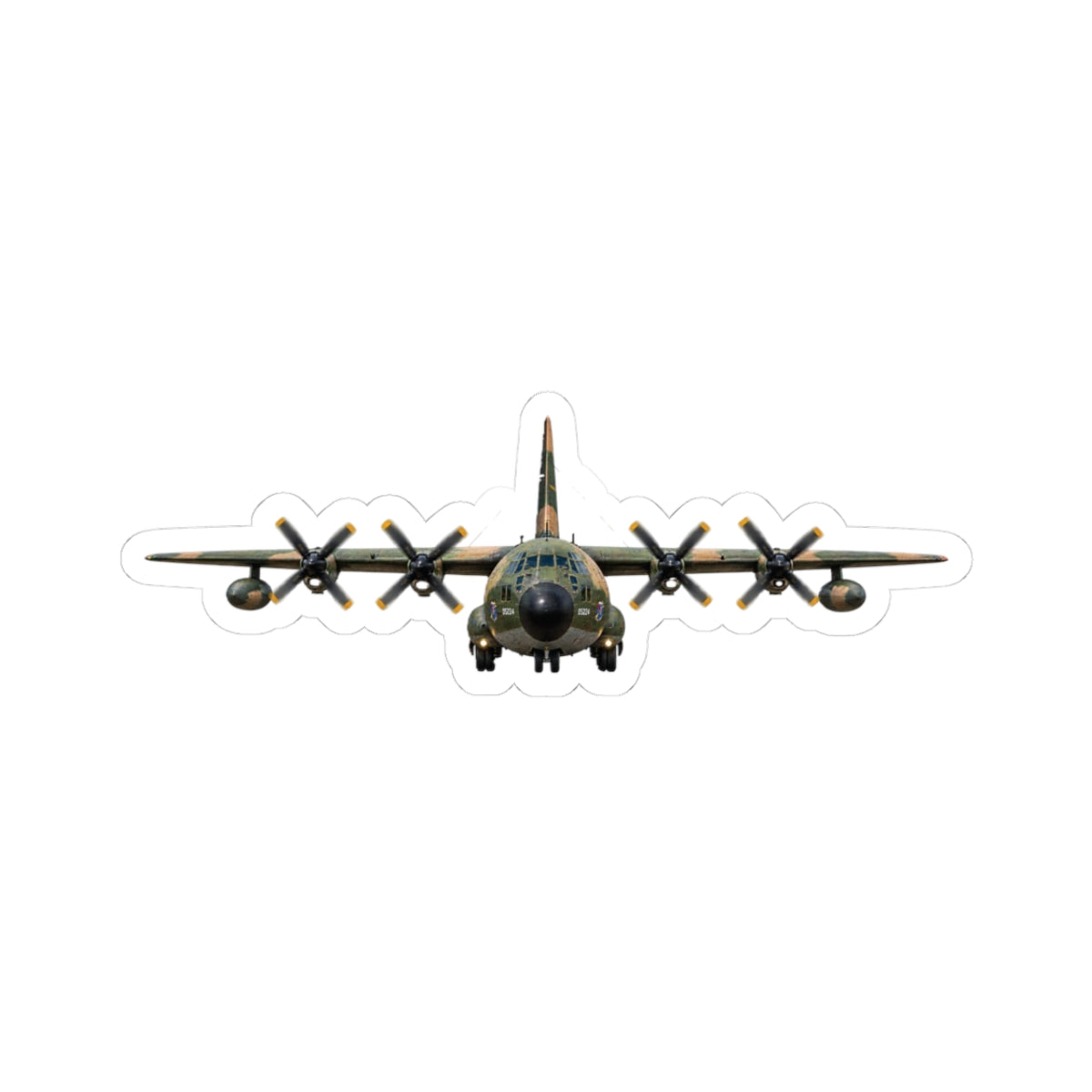 Kiss-Cut Stickers - C-130  Aircraft - Camo - FRONT