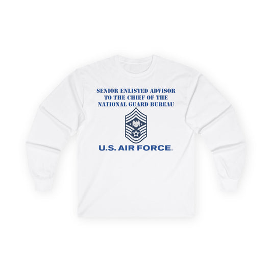 Unisex Ultra Cotton Long Sleeve Tee - USAF - Senior Enlisted Advisor to the Chief of the National Guard Bureau - 2020 - US Air Force w Text X 300