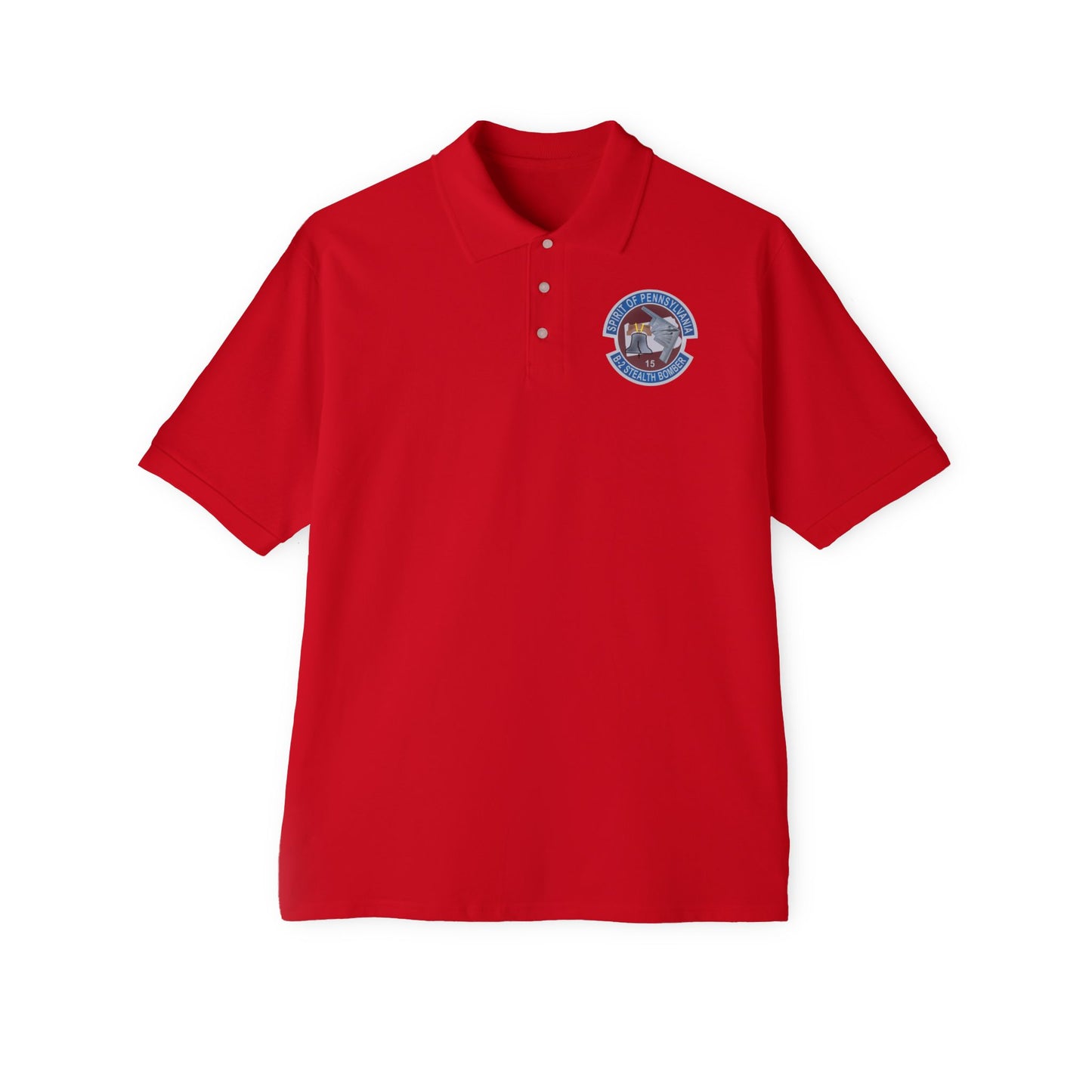 Men's Piqué Polo - USAF - B2 - Spirit of Pennsylvania Stealth Bomber wo Txt X 300