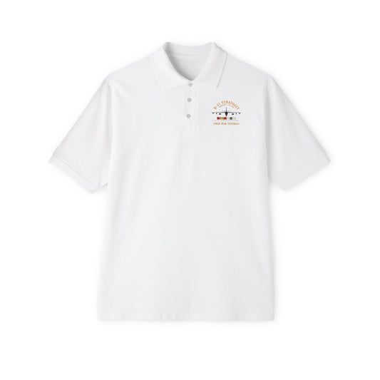Men's Piqué Polo - USAF - B-47 Stratojet - Ready to Go - Silhouette - Cold War Veteran X 300