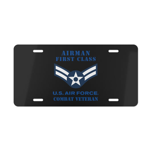 License Plate - USAF - Airman - First Class (E3) - 2020 - Combat Veteran