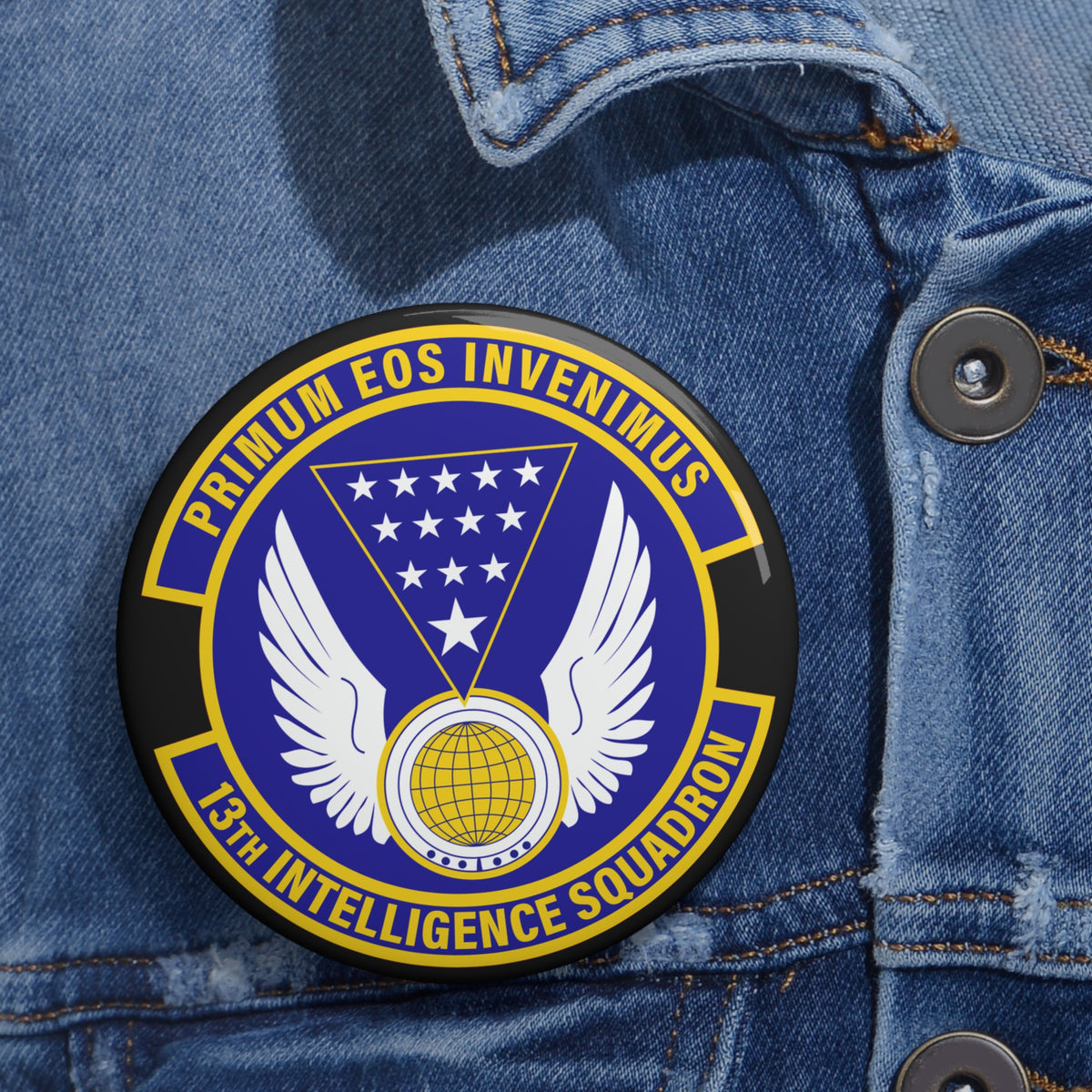 Custom Pin Button - USAF - 13th Intelligence Squadron wo txt