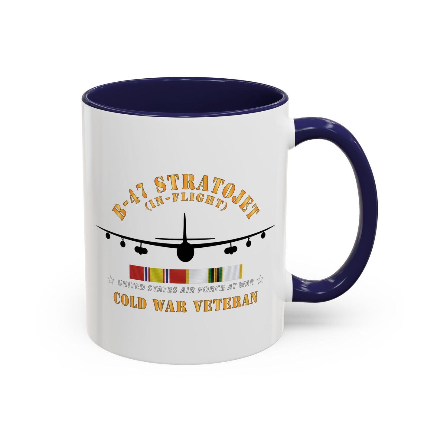 Accent Coffee Mug (11oz & 15oz) - USAF - B-47 Stratojet - In Flt - Silhouette - Cold War Veteran X 300