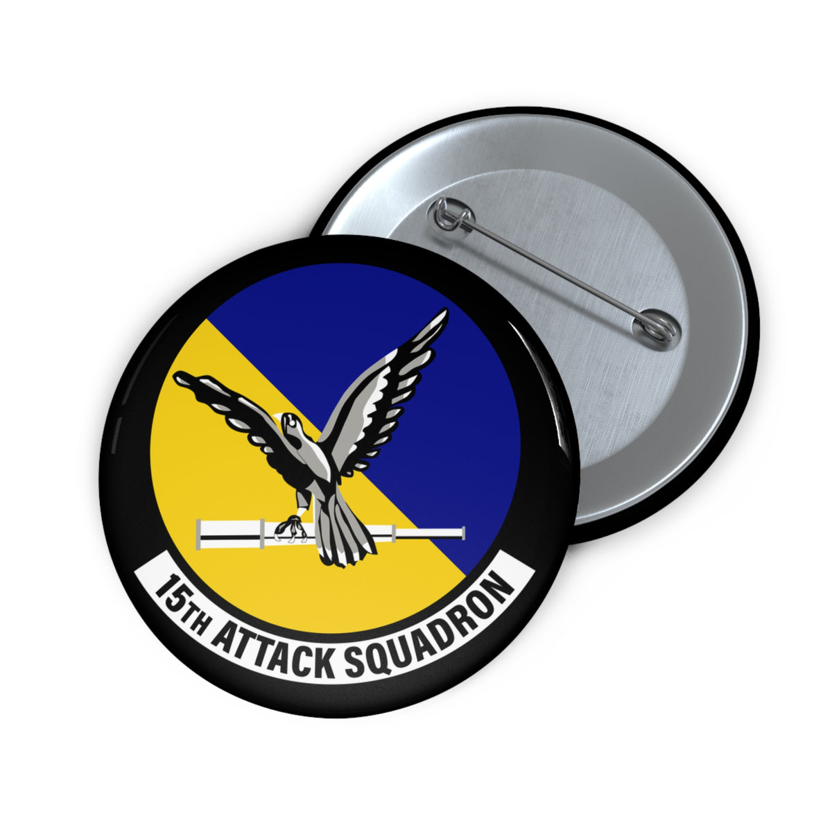 Custom Pin Button - USAF - 15th Attack Squadron wo txt