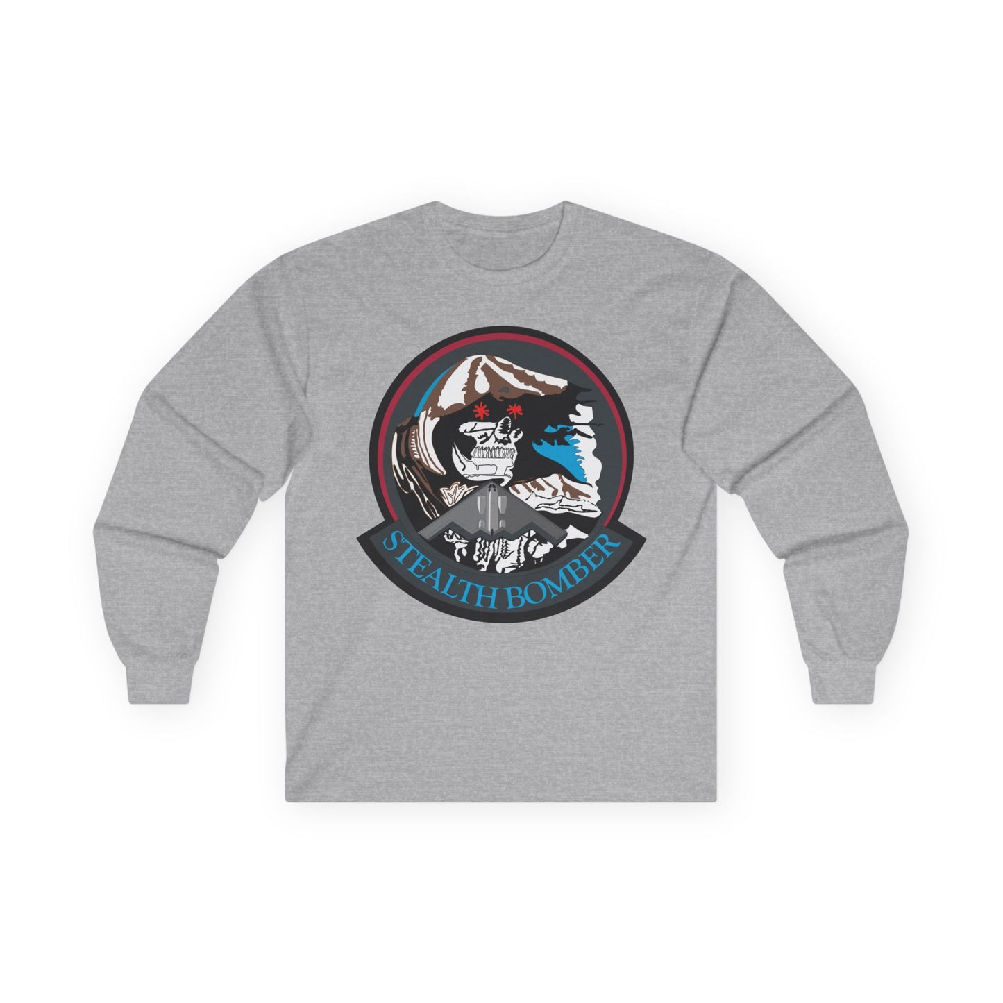 Unisex Ultra Cotton Long Sleeve Tee - USAF - B2 - Grim Reaper - Stealth Bomber wo txt X 300