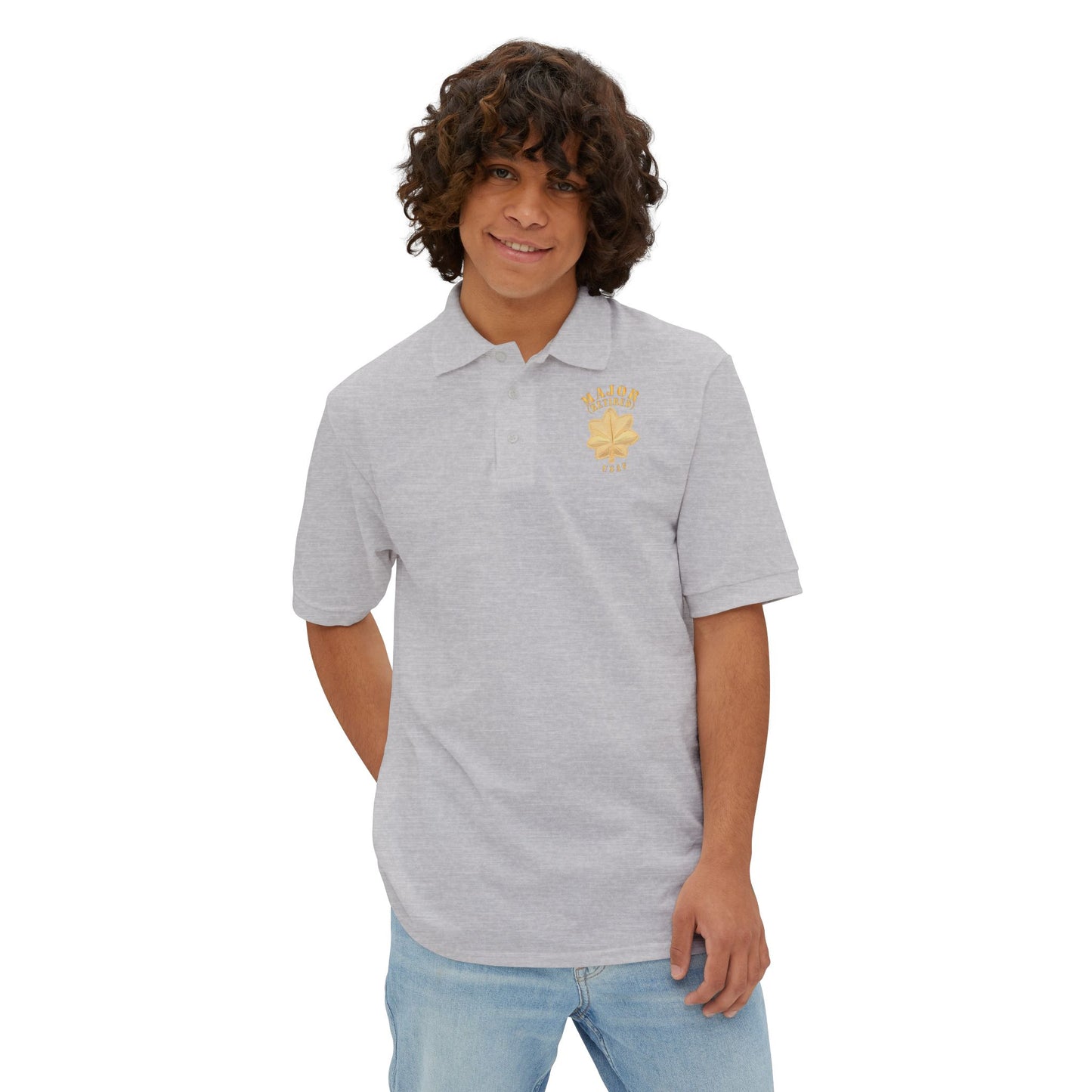 Men's Piqué Polo - USAF - Major - Retired - USAF X 300