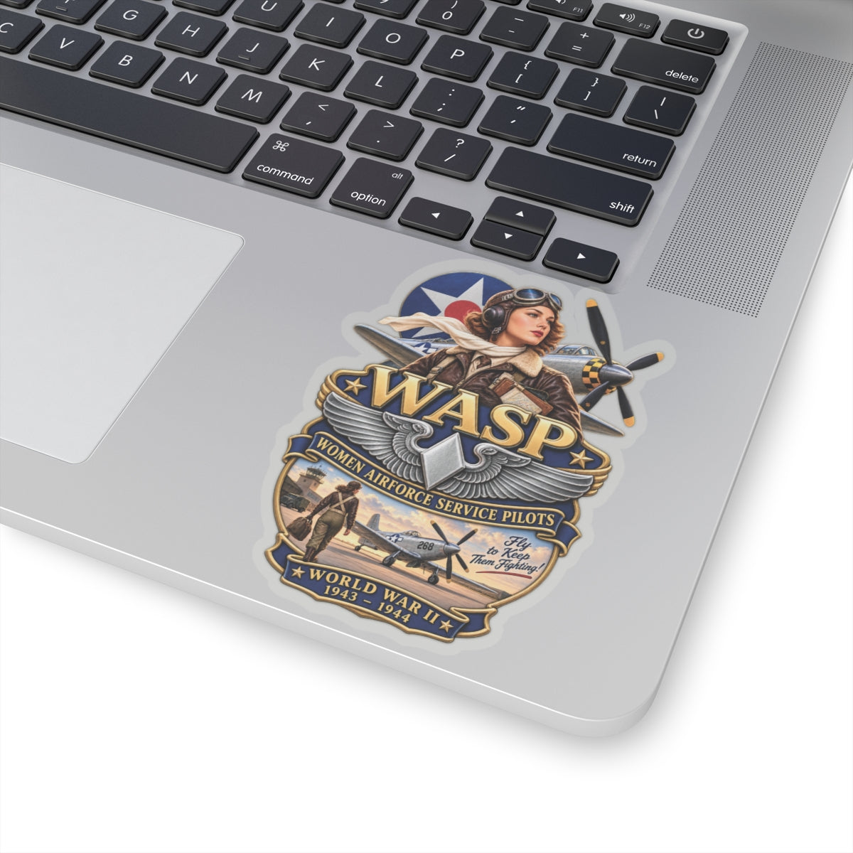 Kiss-Cut Stickers - WASP - Women Airforce Service Pilot - WWII - 3D - Enhanced