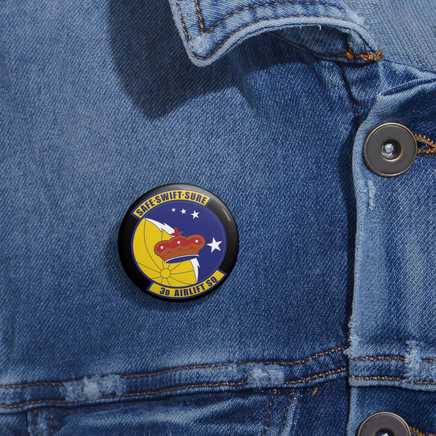 Custom Pin Button - USAF - 3rd Airlift Squadron wo txt