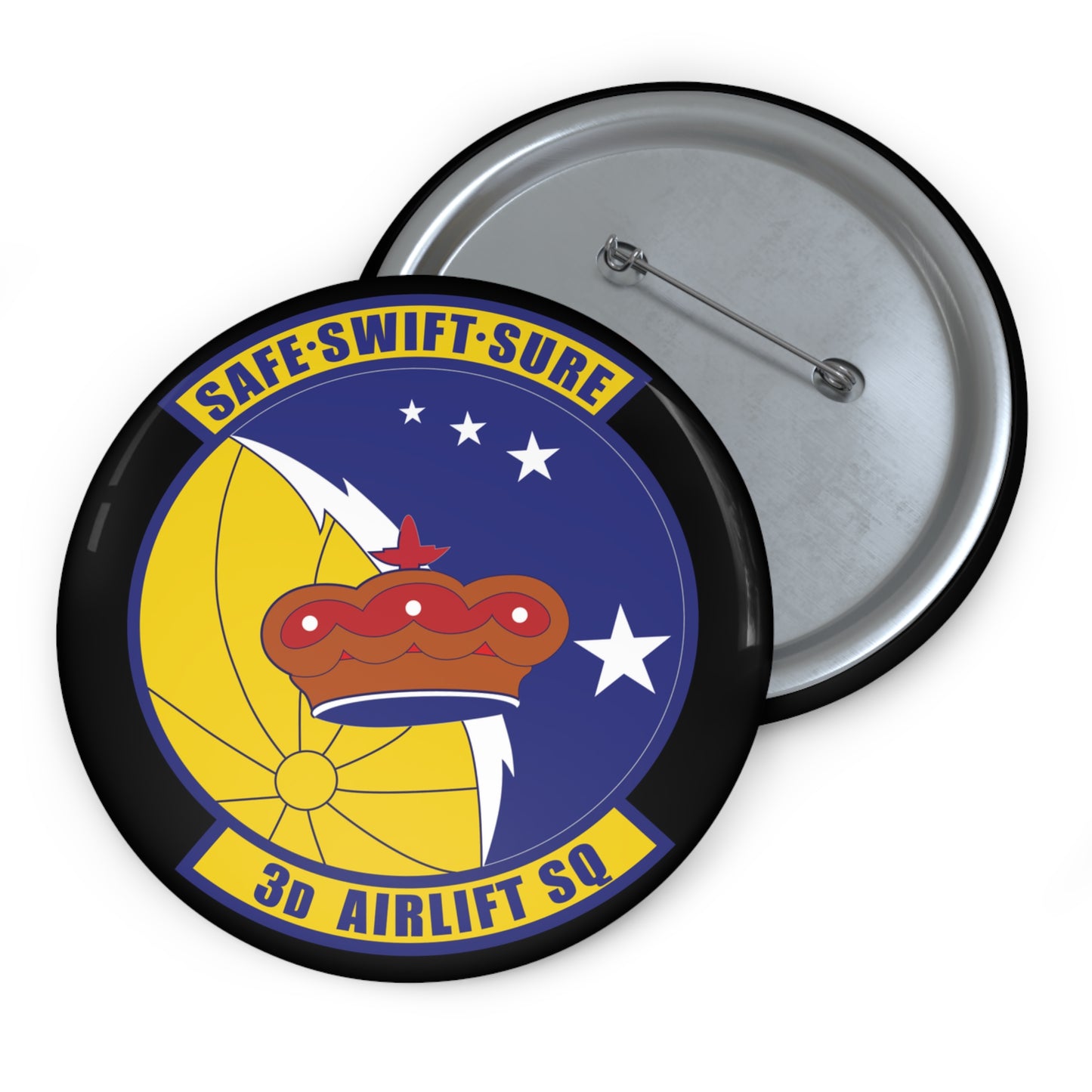 Custom Pin Button - USAF - 3rd Airlift Squadron wo txt
