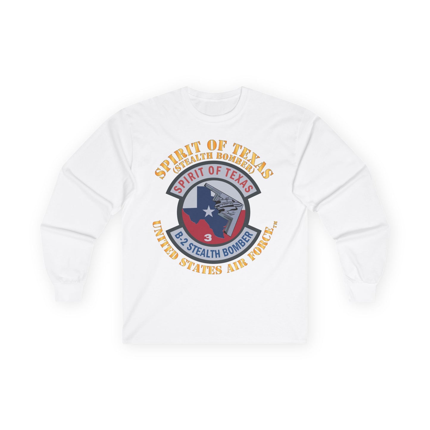 Unisex Ultra Cotton Long Sleeve Tee - USAF - B2 - Spirit of Texas - Stealth Bomber X 300