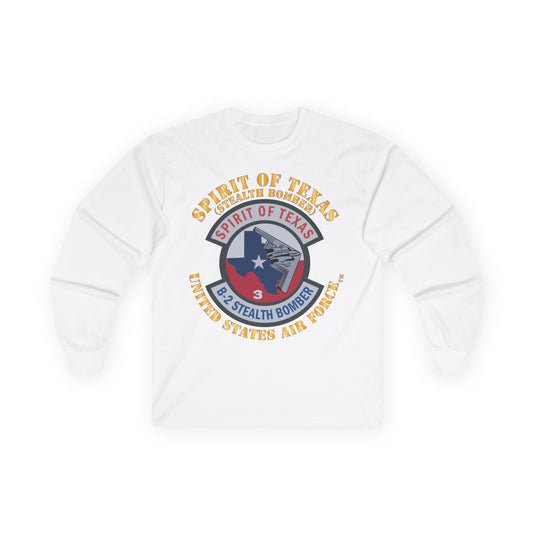Unisex Ultra Cotton Long Sleeve Tee - USAF - B2 - Spirit of Texas - Stealth Bomber X 300