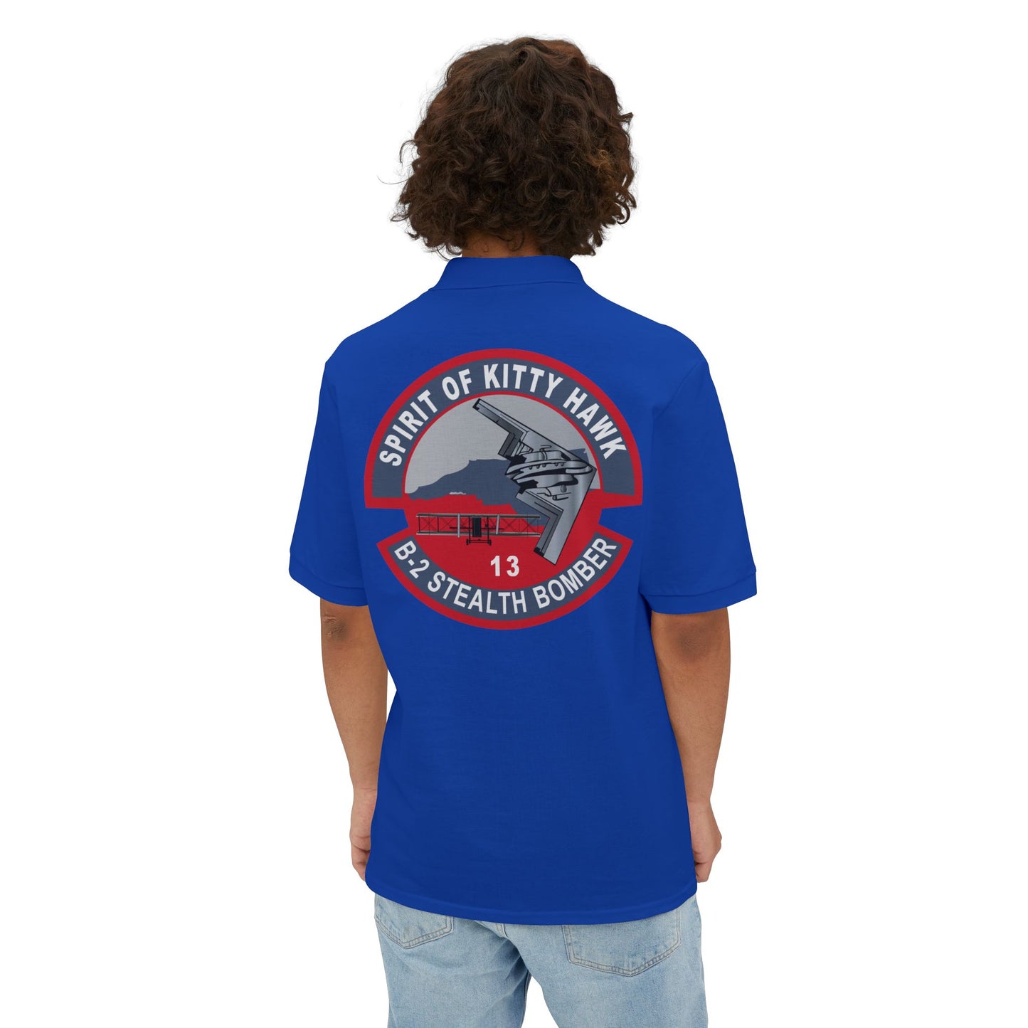 Men's Piqué Polo - USAF - B2 - Spirit of Kitty Hawk - Stealth Bomber wo txt X 300