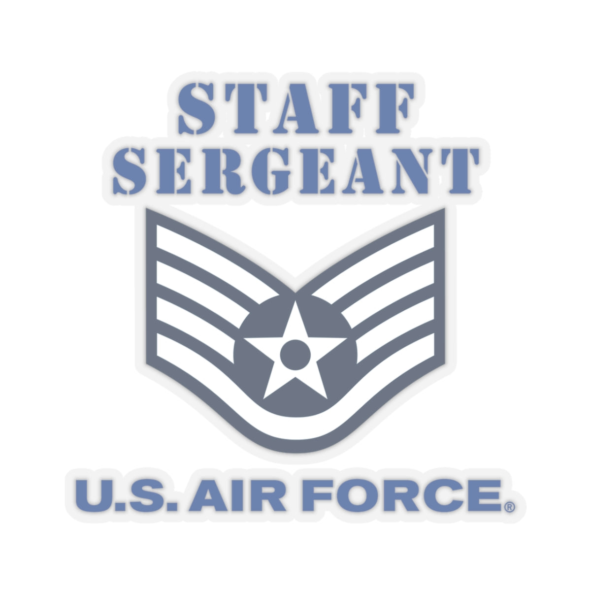 Kiss-Cut Stickers - USAF - Staff Sergeant (E5) - 2020 - US Air Force w Text