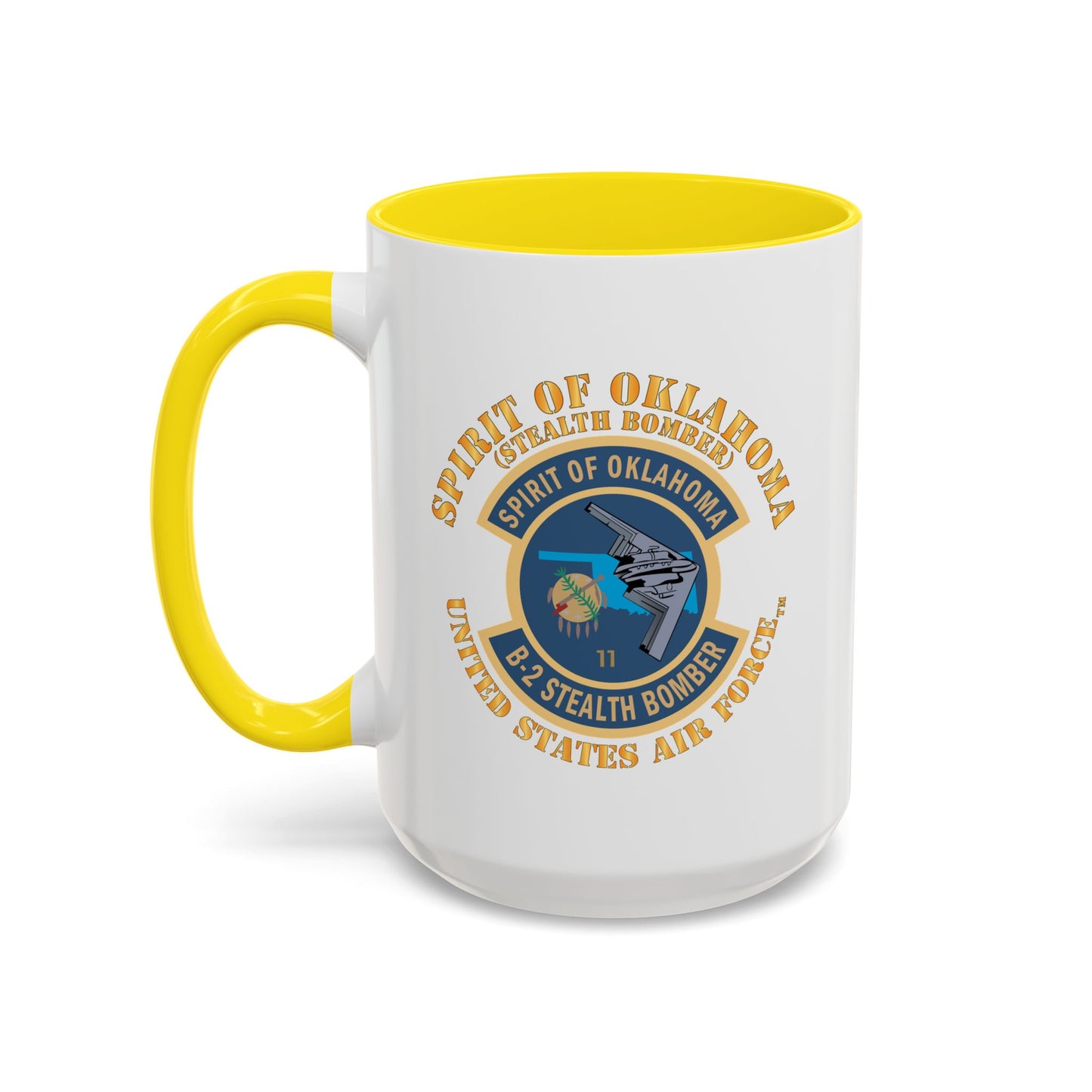 Accent Coffee Mug (11oz & 15oz) - USAF - B2 - Spirit of Oklahoma - Stealth Bomber X 300