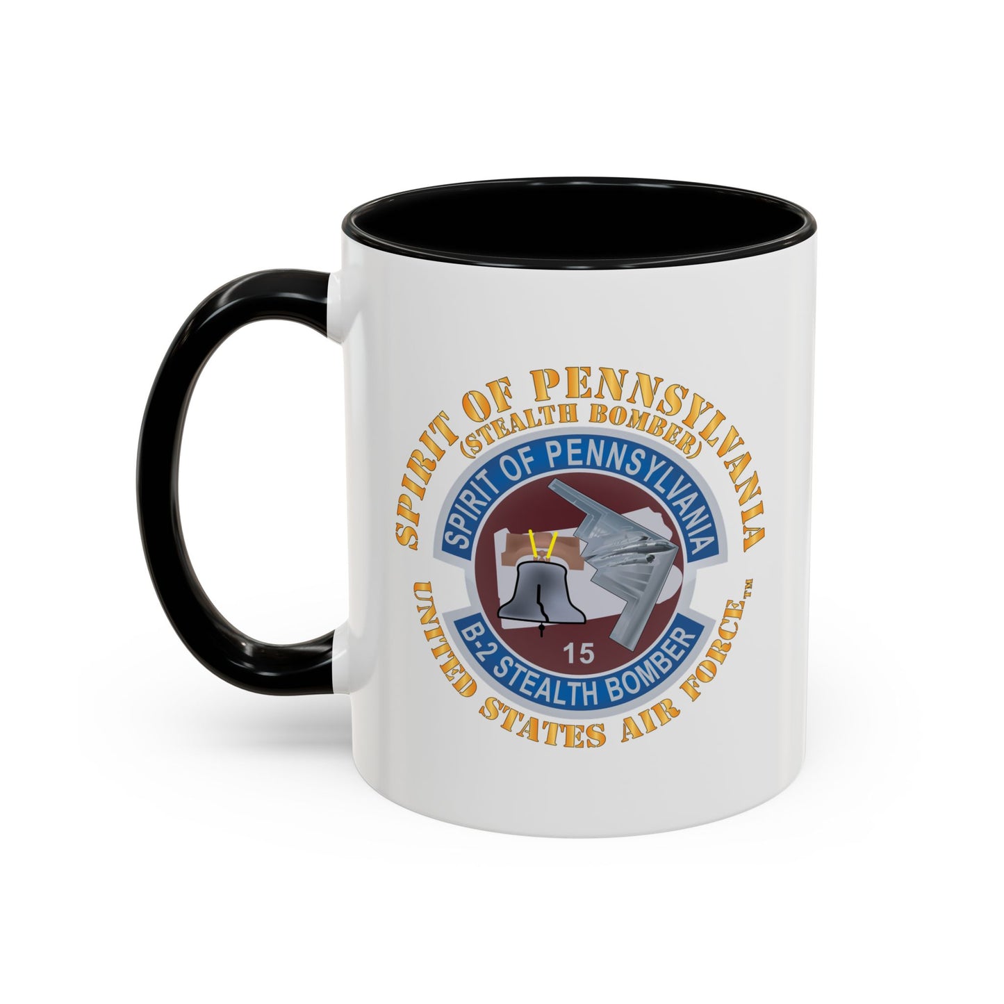 Accent Coffee Mug (11oz & 15oz) - USAF - B2 - Spirit of Pennsylvania Stealth Bomber X 300