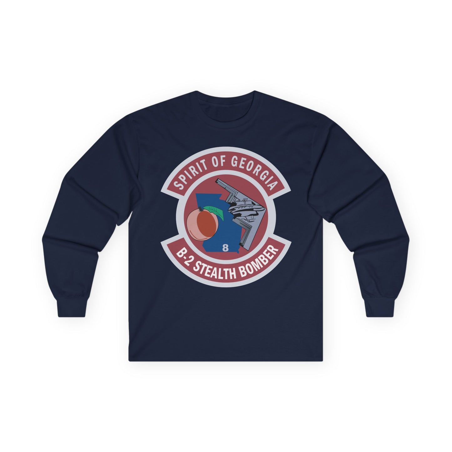 Unisex Ultra Cotton Long Sleeve Tee - USAF - B2 - Spirit of Georgia - Stealth Bomber wo txt X 300