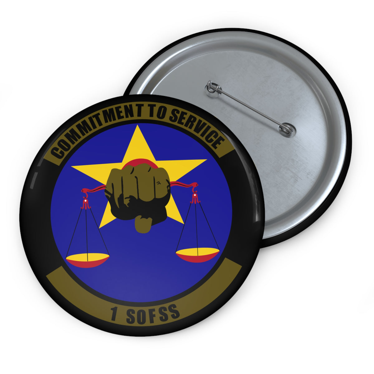 Custom Pin Button - USAF - 1st Special Operations Force Support Sq wo txt X 300