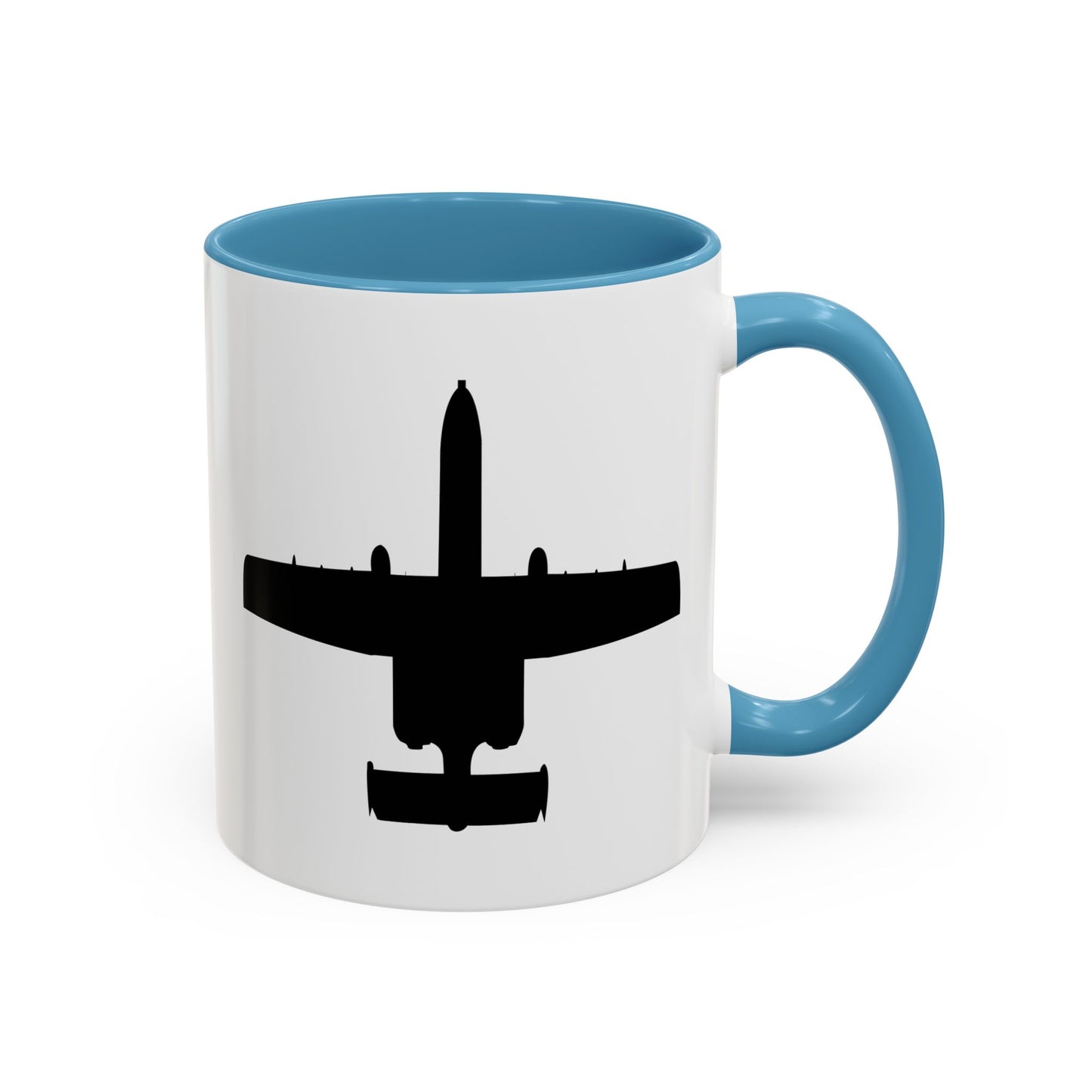 Accent Coffee Mug (11oz & 15oz) - Aircraft - USAF - A-10 Thunderbolt II - Top - Silhouette X 300
