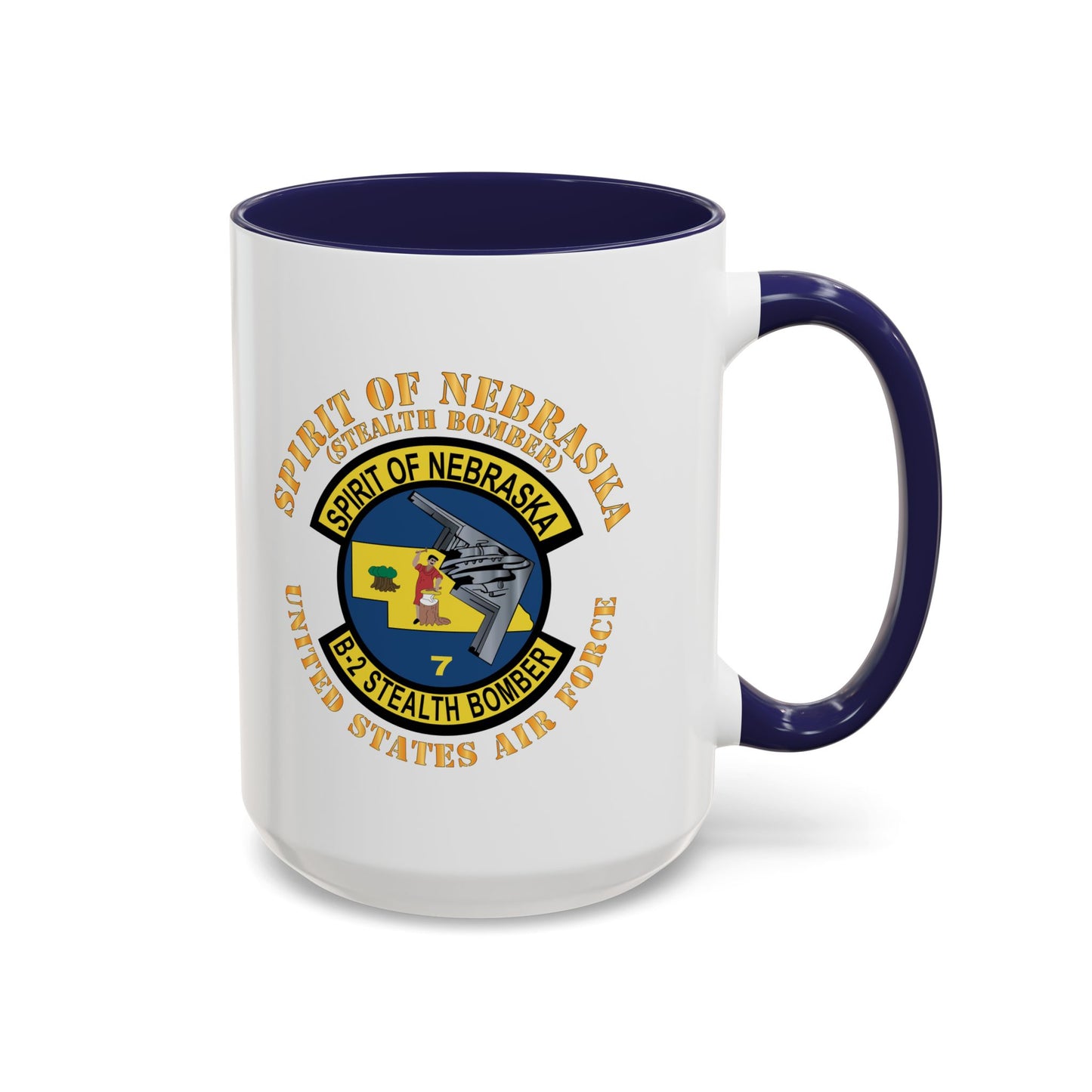 Accent Coffee Mug (11oz & 15oz) - USAF - B2 - Spirit of Nebraska - Stealth Bomber X 300